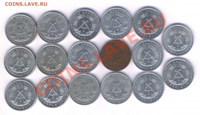 Германия лот  пфенингов 17 шт. 60-90-е года. до 08.11. 21.30 - 18