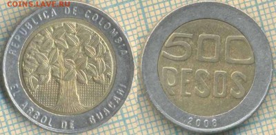 Колумбия 500 песо 2008 г. , до 02.03.2018 г. 22.00 по Москве - Колумбия  500 песо  2008  92