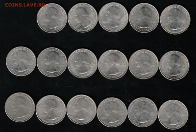 17 МОНЕТ США 25 ЦЕНТОВ 1999-2007 - 8 001