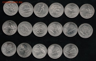 17 МОНЕТ США 25 ЦЕНТОВ 1999-2007 - 7 001