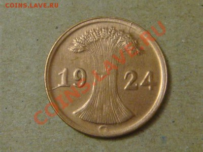 Германия 2 рентенпфеннига 1924G раскол - DSC01624.JPG