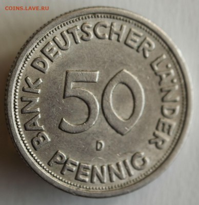 С 1 РУБ. ГЕРМАНИЯ 50 пфеннигов 1949г. "D" до 3.03 в 22-00 - IMG_1226.JPG