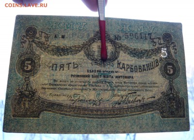 Пять карбованцив 1918 год. Житомир. До 28.02. в 22:00 - 5 карбованцев (3).JPG