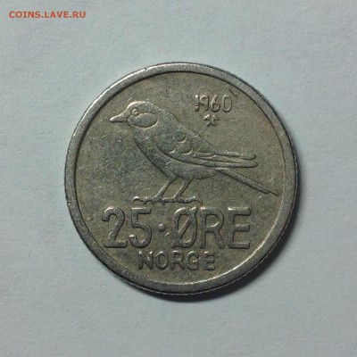 НОРВЕГИЯ 25 ОРЕ 1960г. - 1 (14)