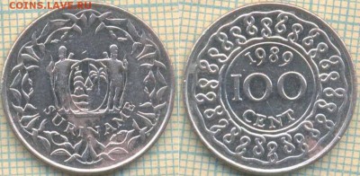 Суринам 100 центов 1989 г., до06.03.2018 г. 22.00 по Москве - Суринам 100 центов  1989  212