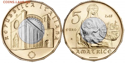 Биметаллические монеты Мира_новинки - italy 5 euro 2018