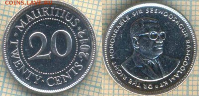 Маврикий 20 центов 2012 г., до 06.03.2018 г. 22.00 по Москве - Маврикий 20 центов 2012  206