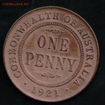 АВСТРАЛИЯ 1 ПЕННИ 1921 - 13 001