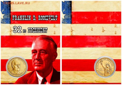 ФРАНКЛИН РУЗВЕЛЬТ -32 президент США, 1 доллар UNC в планшете - 2018-02-28_230346