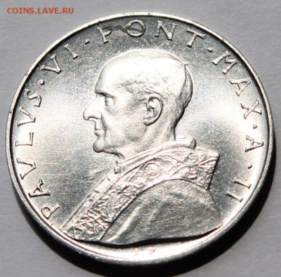 Ватикан 10 лир 1964 UNC. ТИРАЖ - 60 000. - 6