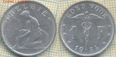 Бельгия 1 франк 1934 г., до 06.03.2018 г. 22.00 по Москве - Бельгия 1 франк 1934  220