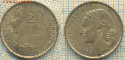 Франция 20 франков 1951 г., до 06.03.2018 г. 22.00 по Москве - Франция 20 франков 1951  221