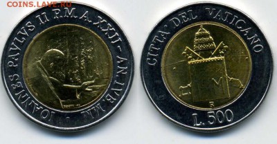 биметалл Ватикан 500 лир 2000 UNC - bimetall_vatikan_500_lir_2000_unc