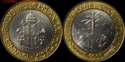 биметалл Ватикан 1000 лир 1999 UNC - bimetall_vatikan_1000_lir_1999_unc
