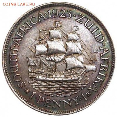 Один полтинник 1924. Пробный - South Africa 1d 1923