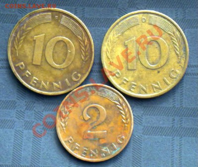 10, и 2 pfennig 80,79.66г. - Перфиненг