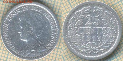 Нидерланды 25 центов 1919 г., до 10.03.2018 г. 22.00 по Моск - Нидерланды 25 центов 1919   87