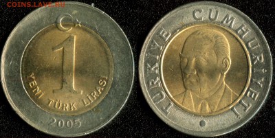 Турция 1 лира 2005 до 22:00мск 11.03.18 - Турция 1 лира 2005