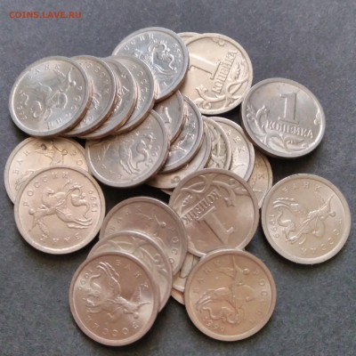 1 копейка 1999 сп ( 25 шт) и 1 копейка 2009 сп ( 60 шт) - БИМ18