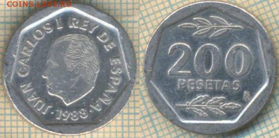 Испания 200 песет 1988 г., до 13.03.2018 г. 22.00 по Москве - Испания 200 песет  1988  227