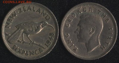 ======= СТАРАЯ ИНОСТРАНЬ ======= ФИКСИРОВАННАЯ ЦЕНА ======== - Новая Зеландия 6 пенсов 1948