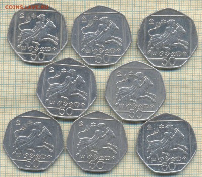 Кипр 50 центов 1994 - 2004 гг., 8 шт. фикс-цена - Кипр 50 ц 1991 04 8шт