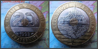 Франция 20 франков, 1993г(триметалл) - 3