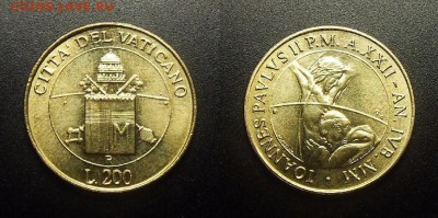 Ватикан 200 и 599 лир (помощь в оценке) - Ватикан – 200 лир (2000)