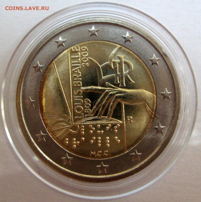 Цена - ПОДАРОК! Юбилейка 2 евро,юбилейка РФ 5 р.,медали. - Италия 2009, 250 р.JPG