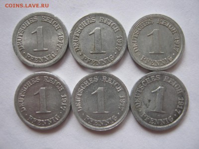 Германия 1 пфенниг 1917 A,D,E,F,G,J на оценку - IMG_6814