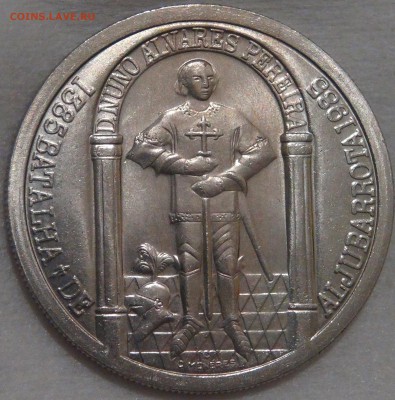 Португалия 100 эскудо 1986 UNC Битва Альжубаротте 15.03.18 - DSC08546.JPG