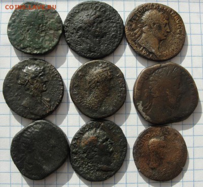 девять относительно крупных античных монет - 1