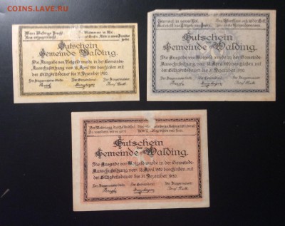 10,20,50h 1920г нотгельды г.Вальдинг Австрия - 4545BECF-5C79-44D9-AFE3-1CB68D98E0A0
