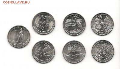 Распродажа: США, квотеры "Парки" по фиксу 30 рублей! - парки П