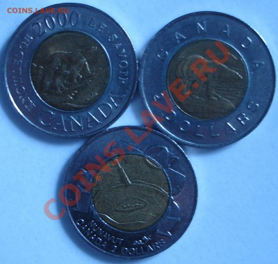 Канада, биметал ($2-2шт,1$-1шт), 22.00 по Москве, 9.04.11 - DSC00028.JPG