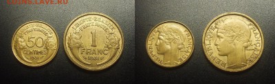 МОНЕТЫ МИРА 03-18 - Франция - набор 50 с. + 1 фр. (1931) №2-2