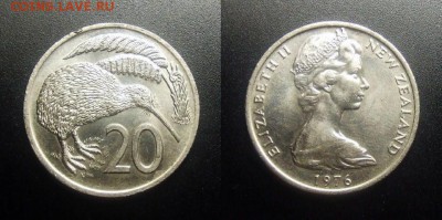 МОНЕТЫ МИРА 03-18 - Новая Зеландия – 20 центов (1976) «Птица киви»