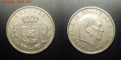 МОНЕТЫ МИРА 03-18 - Дания – 5 крон (1961) «Фредерик IX»