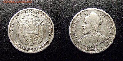 МОНЕТЫ МИРА 03-18 - Панама – 5 сентесимо (1904) (Ag)