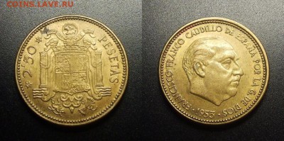 МОНЕТЫ МИРА 03-18 - Испания – 2,5 песеты (1953) №3-3