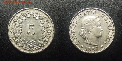 МОНЕТЫ МИРА 03-18 - Швейцария – 5 раппенов (1937)