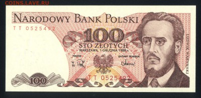 Польша 100 злотых 1988 unc  19.03.18 22:00 мск - 2