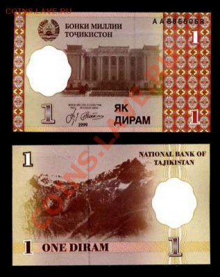 Таджикистан 1 дирам ПРЕСС___________________до 14.04 - таджикистан 1 дирам 199 13