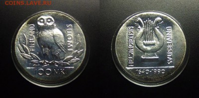 МОНЕТЫ МИРА 03-18 - Финляндия – 100 марок (1990) «350 лет Университету в Хельсинки» (Ag)