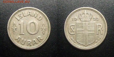 МОНЕТЫ МИРА 03-18 - Исландия (Дания) – 10 эйре (1923)
