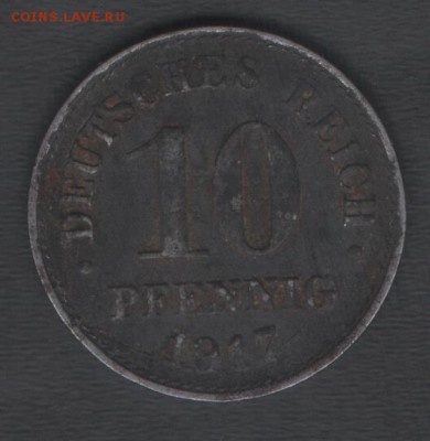 Германия 10 пфеннигов 1917 (А) до 17.03.2018 21.00 мск - скан 019