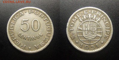 МОНЕТЫ МИРА 03-18 - Португ. Сан-Томе и Принсипи – 50 сентаво (1951) №2