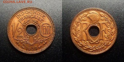 МОНЕТЫ МИРА 03-18 - Франц. Индокитай – 0,5 цента (1938)