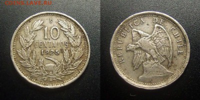 МОНЕТЫ МИРА 03-18 - Чили – 10 сентаво (1925)