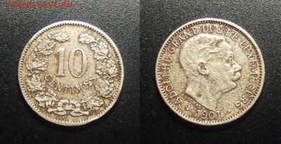 МОНЕТЫ МИРА 03-18 - Люксембург – 10 сантимов (1901) «Адольф – великий герцог Люксембургский» №3